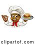 Vector Illustration of Cartoon Male Chef Holding a Cheese Burger on a Tray and Gesturing Perfect by AtStockIllustration