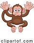 Vector Illustration of Cartoon Monkey Character Animal Mascot Waving by AtStockIllustration