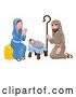Vector Illustration of Cartoon Nativity Christmas Scene by AtStockIllustration