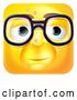 Vector Illustration of Cartoon Nerdy Geek Emoji Emoticon Icon Character by AtStockIllustration