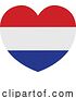 Vector Illustration of Cartoon Netherlands Dutch Flag Heart Concept by AtStockIllustration