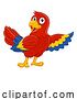 Vector Illustration of Cartoon Parrot Red Macaw Bird Wildlife Mascot by AtStockIllustration
