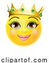 Vector Illustration of Cartoon Queen Princess Emoticon Gold Crown Face by AtStockIllustration