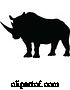 Vector Illustration of Cartoon Rhino Animal Silhouette by AtStockIllustration