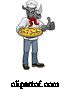 Vector Illustration of Cartoon Rhino Pizza Chef Restaurant Mascot by AtStockIllustration