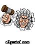 Vector Illustration of Cartoon Scary Judge Character by AtStockIllustration