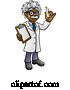 Vector Illustration of Cartoon Scientist Holding Test Tube and Clipboard by AtStockIllustration