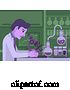 Vector Illustration of Cartoon Scientist Working in Laboratory by AtStockIllustration