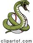 Vector Illustration of Cartoon Snake Baseball Ball Animal Sports Team Mascot by AtStockIllustration