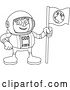 Vector Illustration of Cartoon Space Guy Astronaut Holding Flag by AtStockIllustration