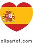 Vector Illustration of Cartoon Spain Spanish Flag Heart Concept by AtStockIllustration