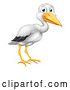 Vector Illustration of Cartoon Stork Pregnancy Myth Bird with New Baby by AtStockIllustration
