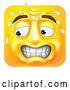 Vector Illustration of Cartoon Sweating Worried Emoji Emoticon Icon Cartoon by AtStockIllustration