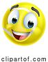 Vector Illustration of Cartoon Tennis Ball Emoticon Face Emoji Icon by AtStockIllustration