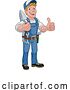 Vector Illustration of Cartoon Trowel Construction Site Builder Handyman by AtStockIllustration