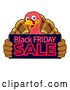 Vector Illustration of Cartoon Turkey Black Friday Sale Cartoon by AtStockIllustration