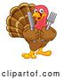 Vector Illustration of Cartoon Turkey Thanksgiving or Christmas Character by AtStockIllustration