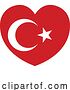 Vector Illustration of Cartoon Turkey Turkish Turkiye Flag Heart Concept by AtStockIllustration