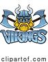 Vector Illustration of Cartoon Viking Crossed Axes Mascot Warrior Sign Graphic by AtStockIllustration