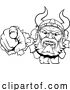 Vector Illustration of Cartoon Viking Mascot Character Pointing by AtStockIllustration