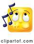 Vector Illustration of Cartoon Whistling Emoji Emoticon Icon 3D Character by AtStockIllustration