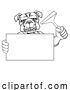 Vector Illustration of Cartoon Window Cleaner Bulldog Car Wash Cleaning Mascot by AtStockIllustration