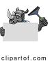 Vector Illustration of Cartoon Window Cleaner Rhino Car Wash Cleaning Mascot by AtStockIllustration