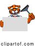 Vector Illustration of Cartoon Window Cleaner Tiger Car Wash Cleaning Mascot by AtStockIllustration