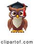 Vector Illustration of Cartoon Wise Old Owl Bird Graduation Professor by AtStockIllustration