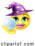 Vector Illustration of Cartoon Witch Emoticon Face Emoji Icon by AtStockIllustration