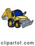 Vector Illustration of Cartoon Yellow Digger Bulldozer Machine by AtStockIllustration