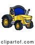 Vector Illustration of Cartoon Yellow Tractor by AtStockIllustration