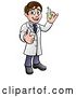 Vector Illustration of Cartoon Young Male Scientist Holding a Test Tube by AtStockIllustration