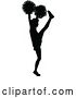 Vector Illustration of Cheerleader with Pom Poms Silhouette by AtStockIllustration