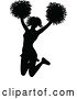 Vector Illustration of Cheerleader with Pom Poms Silhouette by AtStockIllustration