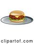 Vector Illustration of Cheese Burger on Plate by AtStockIllustration