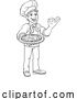 Vector Illustration of Chef Cook Guy Holding a Pizza by AtStockIllustration