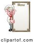 Vector Illustration of Chef Pig Giving a Thumb up Around a Menu Board by AtStockIllustration