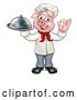 Vector Illustration of Chef Pig Holding a Cloche and Gesturing Okay by AtStockIllustration