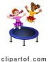 Vector Illustration of Children Jumping on a Round Trampoline by AtStockIllustration