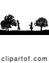 Vector Illustration of Children Playing in the Park Silhouette by AtStockIllustration