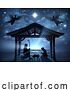 Vector Illustration of Christmas Nativity Scene Jesus Manger Silhouette by AtStockIllustration