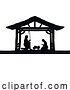 Vector Illustration of Christmas Nativity Scene Jesus Manger Silhouette by AtStockIllustration