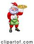 Vector Illustration of Christmas Santa Claus Father Christmas Pizza Chef by AtStockIllustration