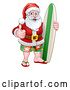 Vector Illustration of Christmas Santa Claus Surf by AtStockIllustration