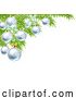 Vector Illustration of Christmas Tree Background Silver Balls Baubles by AtStockIllustration