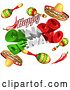 Vector Illustration of Cinco De Mayo Mexican Holiday Themed Background by AtStockIllustration