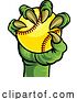 Vector Illustration of Claw Monster Talons Hand Holding Softball Ball by AtStockIllustration