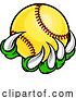 Vector Illustration of Claw Monster Talons Hand Holding Softball Ball by AtStockIllustration