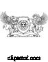 Vector Illustration of Coat of Arms Crest Griffin Pegasus Lion Shield by AtStockIllustration